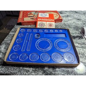 VINTAGE 1967 KENNER'S 401 SPIROGRAPH SET BOX BLUE TRAY AND ORIGINAL INSTRUCTIONS